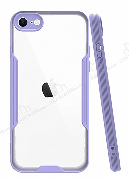 Eiroo Painted iPhone SE 2020 Mor Silikon Klf