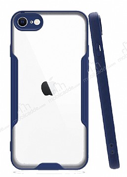Eiroo Painted iPhone SE 2020 Lacivert Silikon Klf