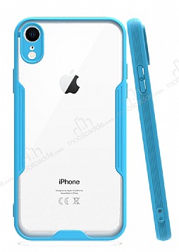 Eiroo Painted iPhone XR Mavi Silikon Klf