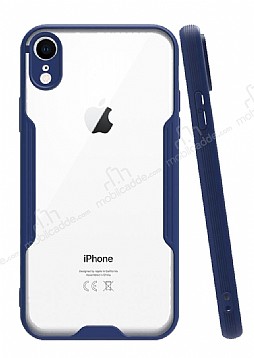 Eiroo Painted iPhone XR Lacivert Silikon Klf