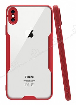 Eiroo Painted iPhone XS Max Krmz Silikon Klf