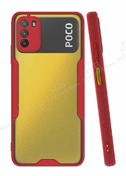 Eiroo Painted Xiaomi Poco M3 Kamera Korumal Krmz Klf