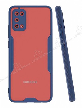 Eiroo Painted Samsung Galaxy A02s Kamera Korumal Lacivert Klf