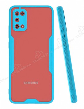 Eiroo Painted Samsung Galaxy A02s Kamera Korumal Mavi Klf