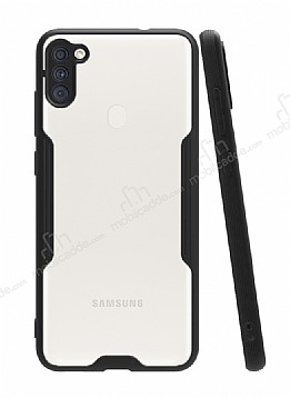 Eiroo Painted Samsung Galaxy A11 Siyah Silikon Klf