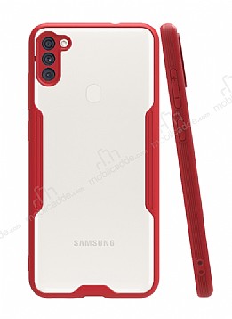Eiroo Painted Samsung Galaxy A11 Krmz Silikon Klf