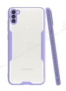 Eiroo Painted Samsung Galaxy A11 Mor Silikon Klf