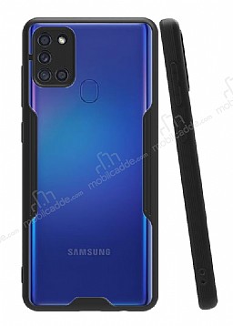 Eiroo Painted Samsung Galaxy A21s Siyah Silikon Klf