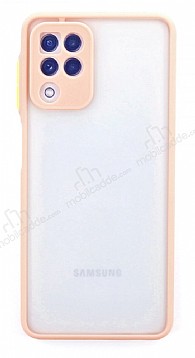 Eiroo Painted Samsung Galaxy A22 4G Kamera Korumal Pembe Klf
