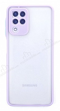 Eiroo Painted Samsung Galaxy A22 4G Kamera Korumal Mor Klf