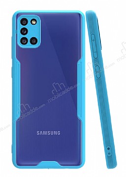 Eiroo Painted Samsung Galaxy A31 Mavi Silikon Klf