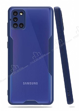 Eiroo Painted Samsung Galaxy A31 Lacivert Silikon Klf