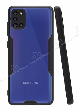 Eiroo Painted Samsung Galaxy A31 Siyah Silikon Klf