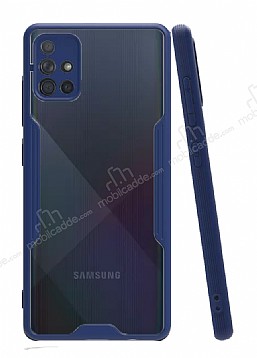 Eiroo Painted Samsung Galaxy A51 Lacivert Silikon Klf
