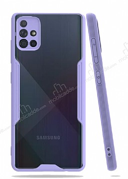 Eiroo Painted Samsung Galaxy A71 Mor Silikon Klf