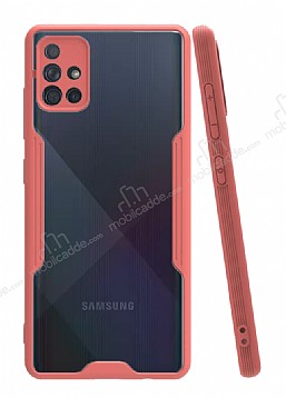 Eiroo Painted Samsung Galaxy A71 Pembe Silikon Klf
