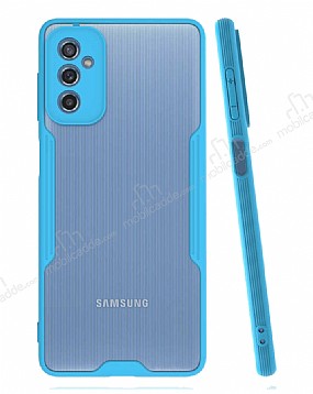 Eiroo Painted Samsung Galaxy M52 5G Mavi Silikon Klf
