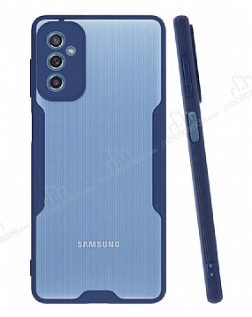 Eiroo Painted Samsung Galaxy M52 5G Lacivert Silikon Klf