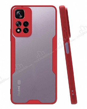 Eiroo Painted Xiaomi Redmi Note 11 Pro Krmz Silikon Klf