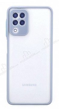 Eiroo Painted Samsung Galaxy M22 Kamera Korumal Gri Klf