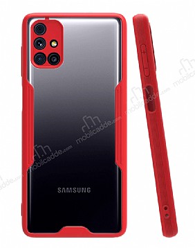 Eiroo Painted Samsung Galaxy M51 Kamera Korumal Krmz Klf