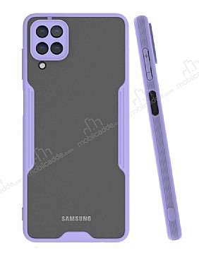 Eiroo Painted Samsung Galaxy A12 Kamera Korumal Mor Klf