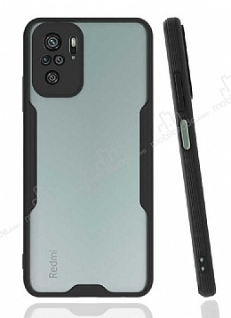 Eiroo Painted Xiaomi Redmi Note 10 Kamera Korumal Siyah Klf