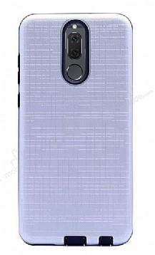 Eiroo Panther Huawei Mate 10 Lite Silikon Kenarl Silver Rubber Klf