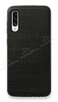 Eiroo Panther Samsung Galaxy A30S Silikon Kenarl Siyah Rubber Klf