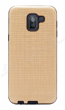 Eiroo Panther Samsung Galaxy J4 Silikon Kenarl Gold Rubber Klf