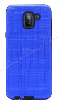 Eiroo Panther Samsung Galaxy J4 Silikon Kenarl Lacivert Rubber Klf