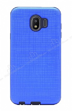 Eiroo Panther Samsung Galaxy J4 Silikon Kenarl Lacivert Rubber Klf