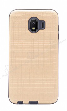 Eiroo Panther Samsung Galaxy J4 Silikon Kenarl Gold Rubber Klf