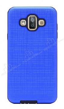 Eiroo Panther Samsung Galaxy J7 Duo Silikon Kenarl Lacivert Rubber Klf