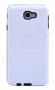 Eiroo Panther Samsung Galaxy J7 Prime Silikon Kenarl Beyaz Rubber Klf