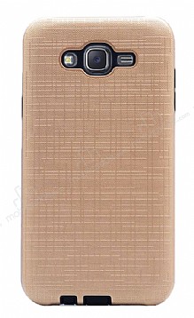 Eiroo Panther Samsung Galaxy J7 Silikon Kenarl Gold Rubber Klf