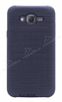 Eiroo Panther Samsung Galaxy J7 Silikon Kenarl Siyah Rubber Klf