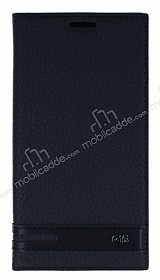 LG G5 Gizli Mknatsl Siyah Deri Klf