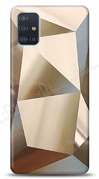 Eiroo Prizma Samsung Galaxy A51 Gold Rubber Klf