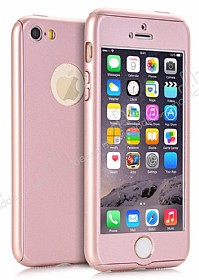 Eiroo Protect Fit iPhone SE / 5 / 5S 360 Derece Koruma Rose Gold Rubber Klf