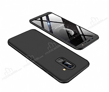 Zore GKK Ays Samsung Galaxy A6 Plus 2018 360 Derece Koruma Siyah Rubber Klf