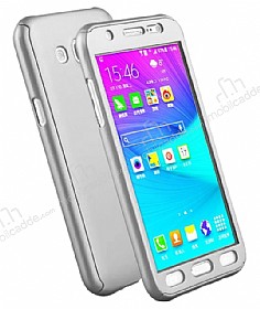 Eiroo Protect Fit Samsung Galaxy J5 360 Derece Koruma Silver Rubber Klf
