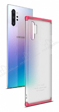 Zore GKK Ays Samsung Galaxy Note 10 Plus 360 Derece Koruma effaf Krmz Rubber Klf