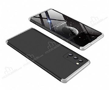 Zore GKK Ays Samsung Galaxy Note 20 360 Derece Koruma Silver-Siyah Rubber Klf
