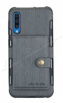 Eiroo Purse Samsung Galaxy A30S Czdanl Silver Rubber Klf