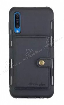 Eiroo Purse Samsung Galaxy A7 2018 Czdanl Siyah Rubber Klf