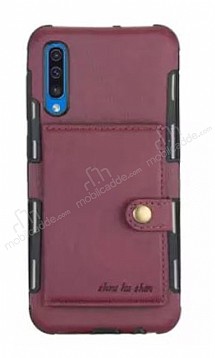 Eiroo Purse Samsung Galaxy A7 2018 Czdanl Bordo Rubber Klf