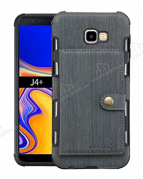 Eiroo Purse Samsung Galaxy J4 Plus Czdanl Gri Rubber Klf