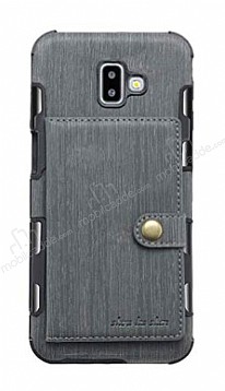 Eiroo Purse Samsung Galaxy J6 Plus Czdanl Gri Rubber Klf
