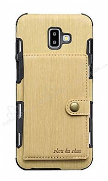 Eiroo Purse Samsung Galaxy J6 Plus Czdanl Gold Rubber Klf